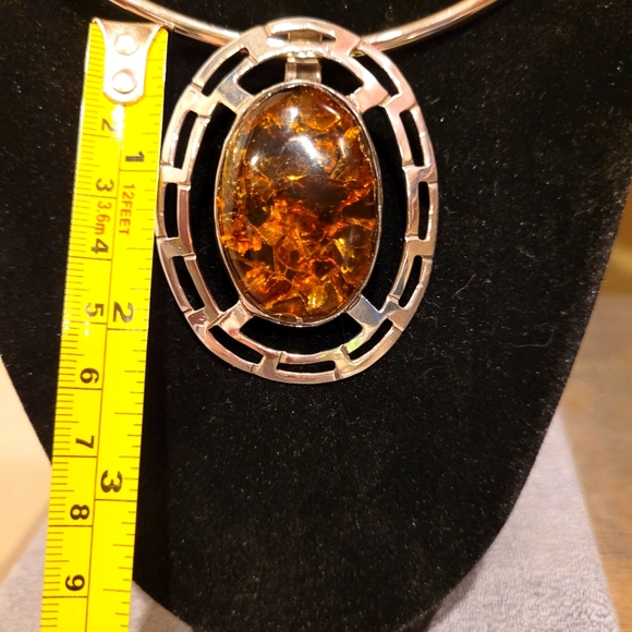 Genuine Amber Silver Pendant - Picture 9 of 12